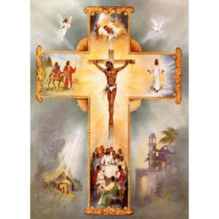 Kamínkové vyšívání Obrázek s kamínků Vyšívací sada s kamínky diamantové kříž > 30x40cm
