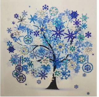 Diamantové vyšívání Obraz s kamínků KAMÍNKY NEJSOU PO CELÉ PLOŠE strom > 25x25cm