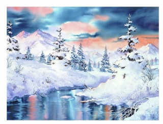 Kamínkové vyšívání obraz z kamínků Vyšívací sada diamantové vyšívání KAMÍNKY JSOU PO CELÉ PLOŠE zima > 20x30cm