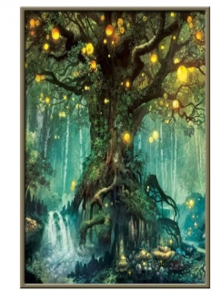 Kamínkové vyšívání obraz z kamínků Vyšívací sada diamantové vyšívání KAMÍNKY JSOU PO CELÉ PLOŠE strom > 15x25cm