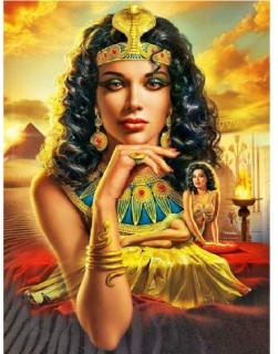 Kamínkové vyšívání obraz z kamínků Vyšívací sada diamantové vyšívání KAMÍNKY JSOU PO CELÉ PLOŠE Egypt žena > 20x25cm