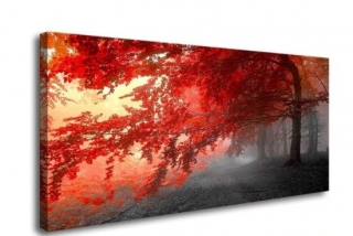 Kamínkové vyšívání obraz z kamínků Vyšívací sada diamantové vyšívání KAMÍNKY JSOU PO CELÉ PLOŠE stromy alej > 15x50cm