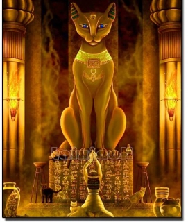 Kamínkové vyšívání obraz z kamínků Vyšívací sada diamantové vyšívání KAMÍNKY JSOU PO CELÉ PLOŠE Egypt kočka > 20x25cm