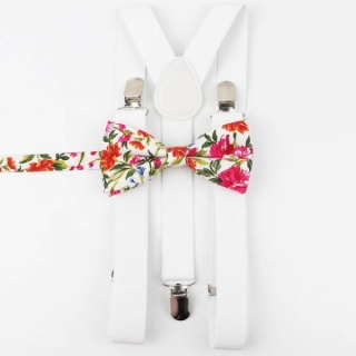 Kšandy šle s motýlkem 2,5cm x 100cm kšandy Pánské Dámské > varianta Bílá