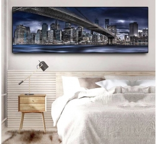 Diamantové vyšívání Obrazy s kamínků KAMÍNKY JSOU PO CELÉ PLOŠE most > 20x60cm