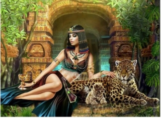 Vyšívací sada diamantové vyšívání KAMÍNKY JSOU PO CELÉ PLOŠE Egypt žena > 20x15cm