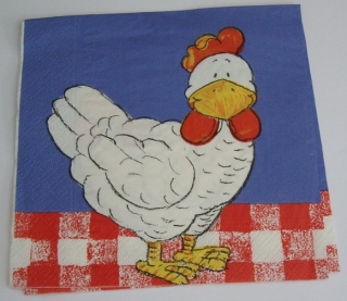 Ubrousek na decoupage slepice