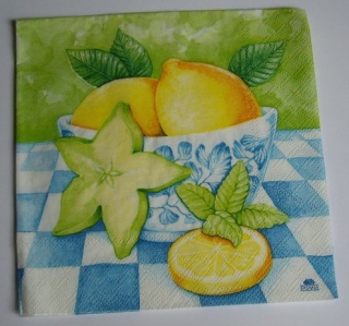 Ubrousek modrá mísa na decoupage