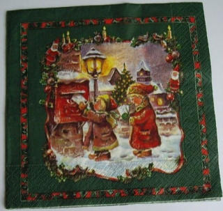 Ubrousek Londýn zimní ubrousek na decoupage