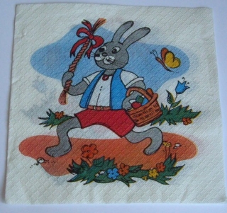 Ubrousek zajíček pomlázka ubrousek na decoupage