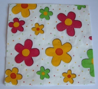 Ubrousek kvítka barevná ubrousek na decoupage kytičky