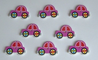 Knoflík autíčko 1Ks knoflík auto dřevěný fialový