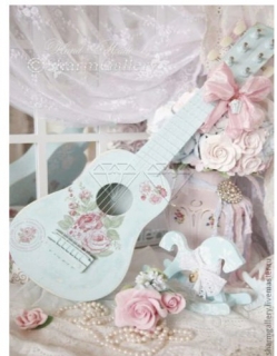 Diamantové vyšívání Obrazy s kamínků KAMÍNKY JSOU PO CELÉ PLOŠE kytara romantika > 20x25cm