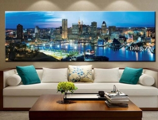 Diamantové vyšívání Obrazy s kamínků KAMÍNKY JSOU PO CELÉ PLOŠE město > 20x60cm