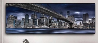 Diamantové vyšívání Obrazy s kamínků KAMÍNKY JSOU PO CELÉ PLOŠE město za mostem > 20x60cm