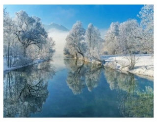 Diamantové vyšívání Obrazy s kamínků KAMÍNKY JSOU PO CELÉ PLOŠE krajina jezero > 20x30cm