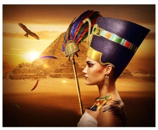 Diamantové vyšívání Obrazy s kamínků KAMÍNKY JSOU PO CELÉ PLOŠE Egypt Kleopatra > 30x40cm