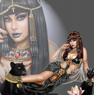 Vyšívací sada diamantové vyšívání  KAMÍNKY JSOU PO CELÉ PLOŠE Egypt žena > 15x15cm