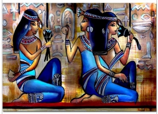 Diamantové vyšívání Obrazy s kamínků KAMÍNKY JSOU PO CELÉ PLOŠE Egypt modrý > 20x25cm