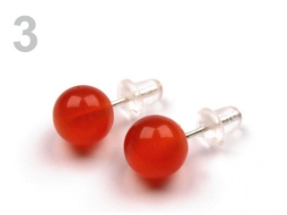 Náušnice KOČIČÍ OČI Ø7mm oranžovohnědá