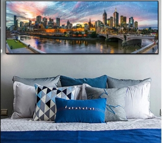 Diamantové vyšívání Obrazy s kamínků KAMÍNKY JSOU PO CELÉ PLOŠE město > 20x60cm