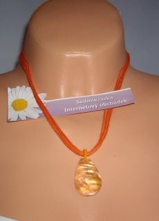 Náhrdelník Bižuterie - Korálky na krk - oranžová