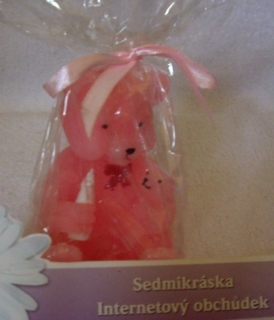 Svíčka medvídek růžová