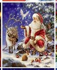 Kamínkové vyšívání Obrázek s kamínků sada diamantové vyšívání KAMÍNKY NEJSOU PO CELÉ PLOŠE Santa Claus > 20x20cm