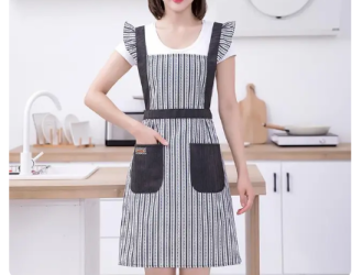 Zástěra šedá zástěrka omyvatelná retro styl