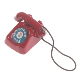 Telefon se sluchátkem miniatura červený