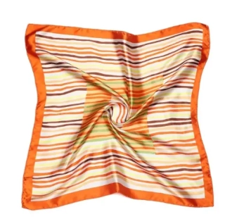Šátek šáteček letuška 50x50cm proužek oranžová