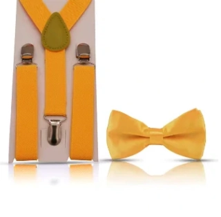 Kšandy šle DĚTSKÉ s motýlkem set oranžová