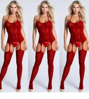 Sexy overal erotické prádlo tmavě červená vínová 