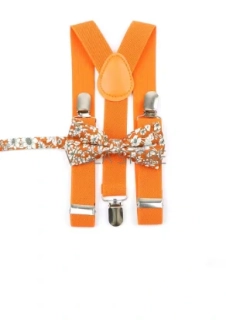Kšandy šle DĚTSKÉ s motýlkem set oranžové