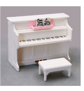 Klavír židlička bílý miniatura