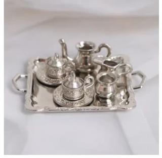 Čajová souprava s tácem miniatura