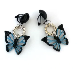 Náušnice motýlci klipsy motýl moderní retro styl
