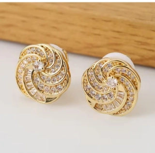 Náušnice klipsy 1,4 cm elegantní