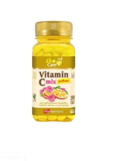 Vitamin C 100 mg MIX, pomeranč a malina (350 žvýk. tbl.) Eko