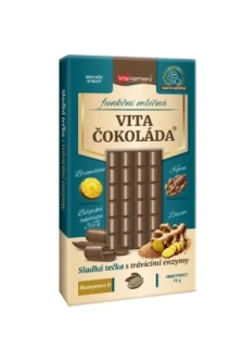 Funkční VitaČokoláda® - Receptura D - (bromelain, kmín, zázvor) - mléčná, 70 g