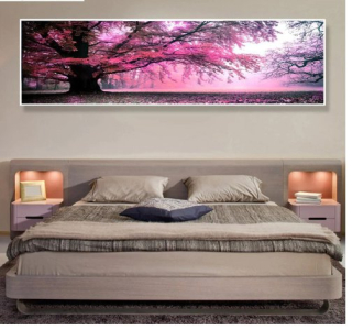 Diamantové vyšívání Obrazy s kamínků KAMÍNKY JSOU PO CELÉ PLOŠE FR strom > 15x45cm