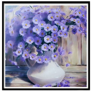 Diamantové vyšívání Obraz s kamínků KAMÍNKY NEJSOU PO CELÉ PLOŠE květina > 30x30cm