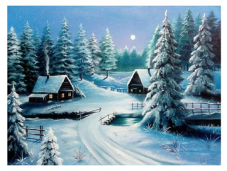 Diamantové vyšívání Obrazy s kamínků KAMÍNKY JSOU PO CELÉ PLOŠE zasněženo > 20x30cm