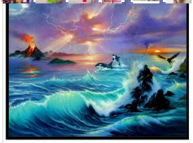Diamantové vyšívání Obrazy s kamínků KAMÍNKY JSOU PO CELÉ PLOŠE vlny > 20x25cm
