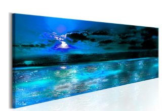 Diamantové vyšívání Obrazy s kamínků KAMÍNKY JSOU PO CELÉ PLOŠE jezero v noci > 15x45cm