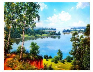 Diamantové vyšívání Obrazy s kamínků KAMÍNKY JSOU PO CELÉ PLOŠE jezero > 20x25cm