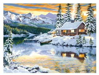 Diamantové vyšívání Obrazy s kamínků KAMÍNKY JSOU PO CELÉ PLOŠE zima > 20x30cm