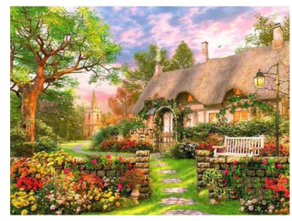 Diamantové vyšívání Obrazy s kamínků KAMÍNKY JSOU PO CELÉ PLOŠE venkovské stavení > 30x40cm