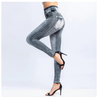 Legíny sexy vyšší pas dívky a ženy šedá hodně elastické