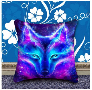 Diamantové vyšívání povlak na polštář polštářek 30x30cm vlk pes